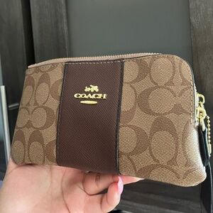 Coach wristlet clutch with shoulder strap